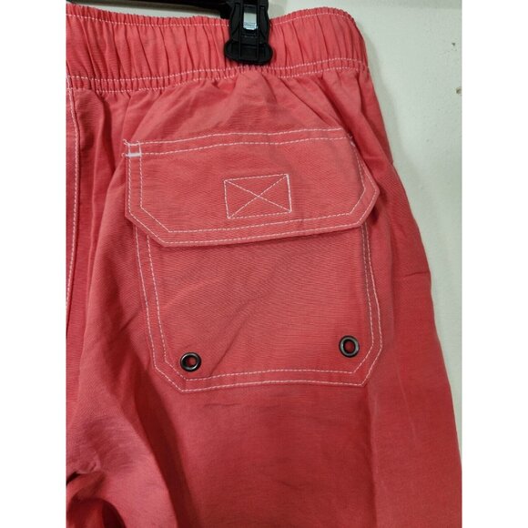 Mens Dark Melon Swimwear Shorts With Drawstring Waist & Pocket size L - Picture 7 of 8